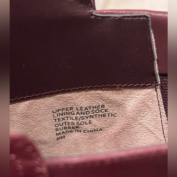 Banana Republic Tall Burgundy Red / Maroon Buckle Leather Boots, Size 9 - Picture 10 of 14